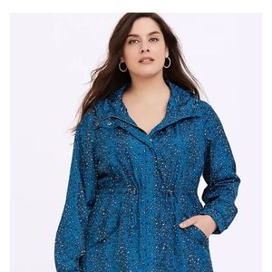 Torrid Teal Leopard longline rainjacket